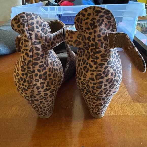Womens Boutique by Corkys Sunburst Platform Comfort Wedges Leopard Print Size 9 - Picture 3 of 5